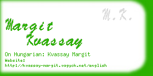 margit kvassay business card